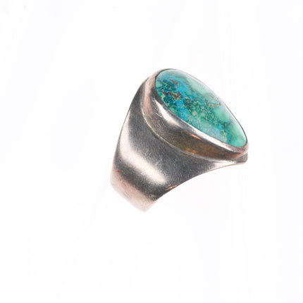 sz7 vintage southwestern sterling silver turquoise ring modernist design