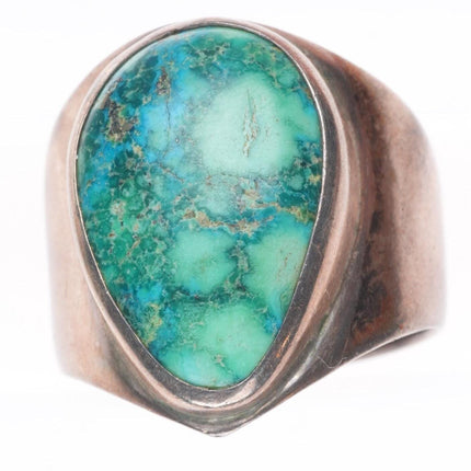 sz7 vintage southwestern sterling silver turquoise ring modernist design