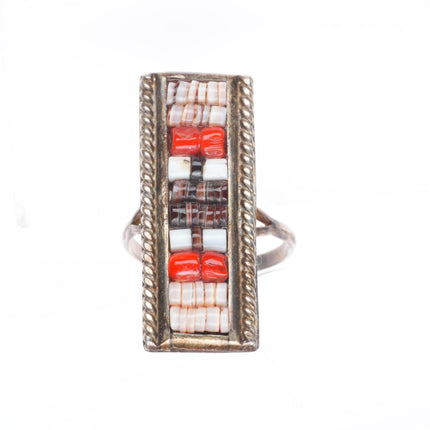 sz7 Luciano Chavez Santo Domingo sterling silver Heishi bead ring