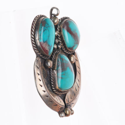 60's-70's Vintage Bisbee Turquoise Navajo sterling silver pendant