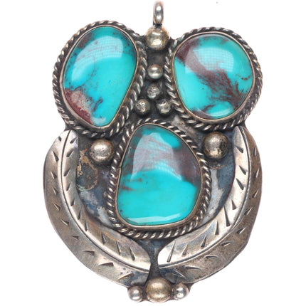 60's-70's Vintage Bisbee Turquoise Navajo sterling silver pendant