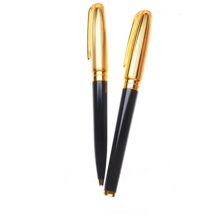 S.T. Dupont French Olympio Black with Gold Cap Rollerball Pens