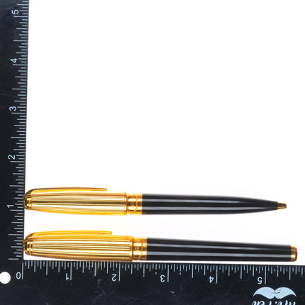 S.T. Dupont French Olympio Black with Gold Cap Rollerball Pens