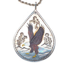 Henry & Linda Barber Navajo big vintage sterling silver American eagle pendant