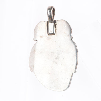 Vintage Navajo Bird's Eye Kingman waterweb turquoise sterling silver pendant