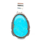 Big Vintage Navajo sterling silver pendant with large turquoise stone