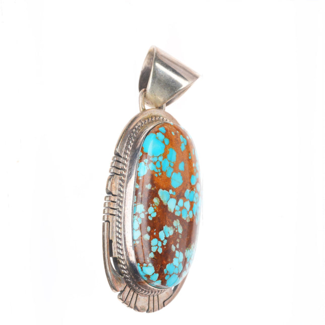 Pete Sanchez Isleta pueblo sterling silver high grade turquoise pendant