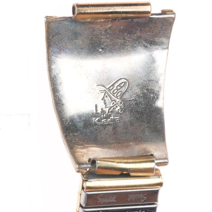 L&H Keeto Navajo 14k gold/turquoise sterling silver watch tips