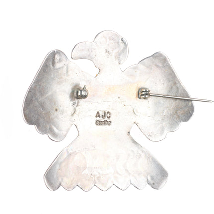 Albert & J Cleveland Navajo sterling silver/turquoise thunderbird pin/brooch