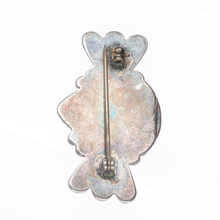 Vintage Navajo sterling silver bowtie pin/brooch with nice turquoise