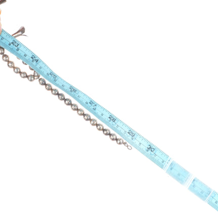 c1960's Vintage Navajo turquoise - sterling silver squash blossom necklace