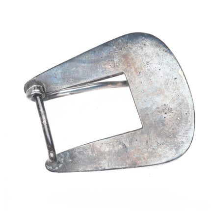 c1950 Vintage Navajo sterling silver inlaid turquoise ranger belt buckle set