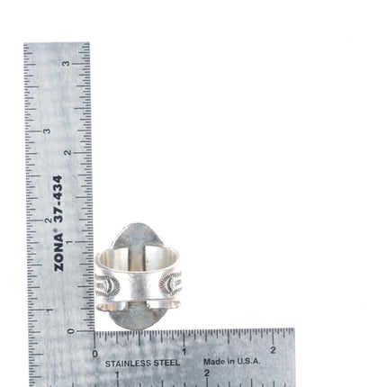 sz11 Jim Williams/Tony Garcia Navajo sterling silver Royston turquoise ring