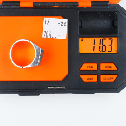 sz10 vintage Larry Begay Navajo sterling silver spiderweb turquoise men's ring