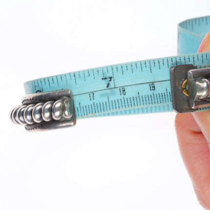 7.75" Vintage Tahe Navajo sterling silver stamped twisted wire cuff bracelet