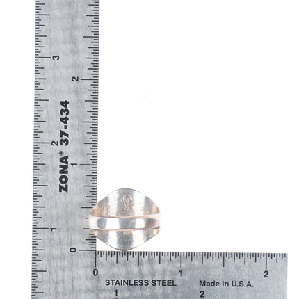 sz9 Calvin Peterson Navajo 14k gold/Sterling silver eagle overlay ring