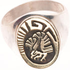 sz9 Calvin Peterson Navajo 14k gold/Sterling silver eagle overlay ring