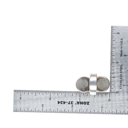 sz6 Vintage modernist sterling silver peach moonstone art deco ring