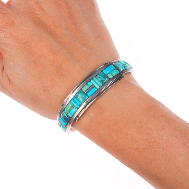 6.25" southwestern sterling silver Desert Rose Trading turquoise cuff bracelet