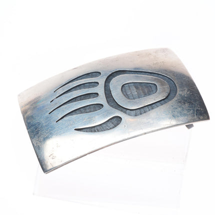 Gilbert Andress Tyma Hopi overlay bear paw belt buckle sterling silver