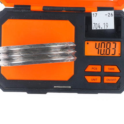 6.6" Vintage Navajo deep stamped sterling silver triple carinated cuff bracelet