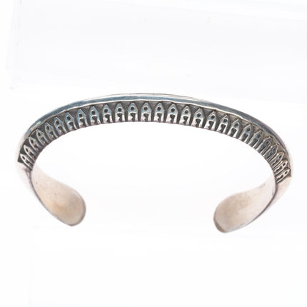 6.5" Lyle Secatero Navajo carinated sterling silver deep stamped cuff bracelet