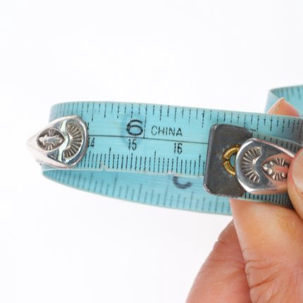 6.5" Lyle Secatero Navajo carinated sterling silver deep stamped cuff bracelet