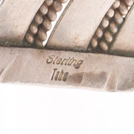 6.6" vintage Zuni/Navajo sterling silver turquoise sunface inlay cuff bracelet