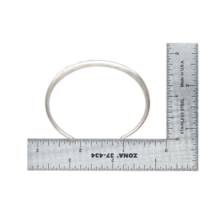 6.1" c1950's Bisbee Turquoise Zuni sterling silver inlay stacker cuff bracelet