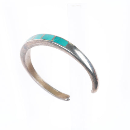 6.25" c1950 Vintage Zuni sterling silver Sleeping Beauty turquoise cuff bracelet
