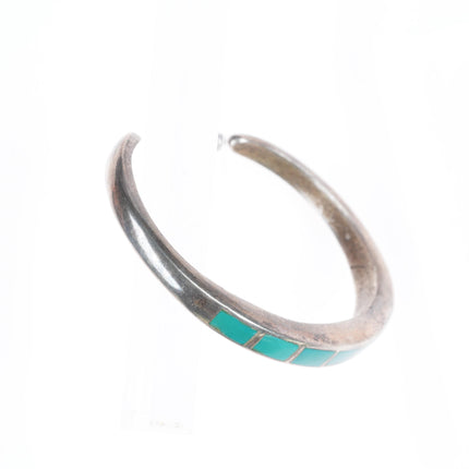 6.25" c1950 Vintage Zuni sterling silver Sleeping Beauty turquoise cuff bracelet