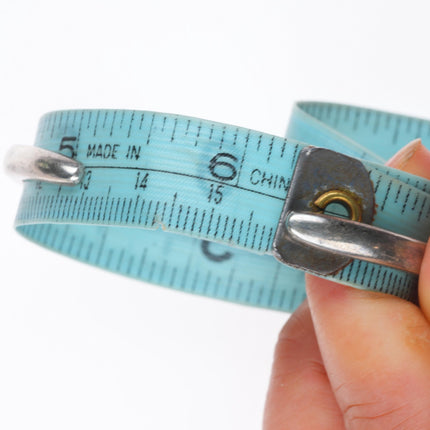 6.25" c1950 Vintage Zuni sterling silver Sleeping Beauty turquoise cuff bracelet