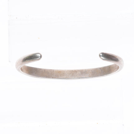 6" c1950 Vintage Zuni sterling silver spiderweb turquoise cuff bracelet