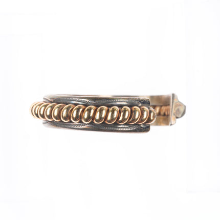 Shirley Tahe Navajo Sterling silver gold filled twisted wire cuff bracelet