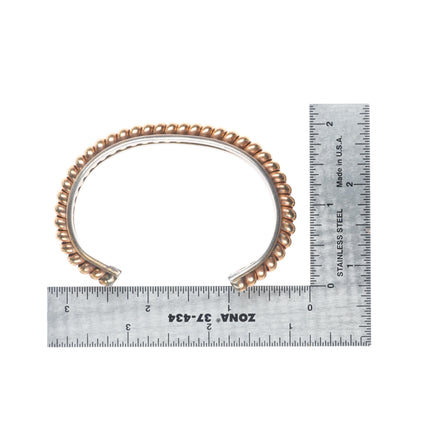 Shirley Tahe Navajo Sterling silver gold filled twisted wire cuff bracelet