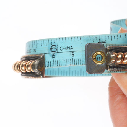 Shirley Tahe Navajo Sterling silver gold filled twisted wire cuff bracelet