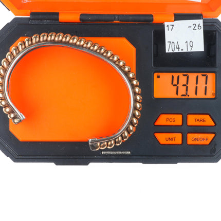 Shirley Tahe Navajo Sterling silver gold filled twisted wire cuff bracelet