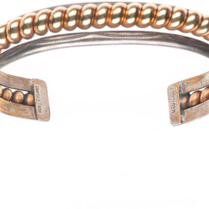 Shirley Tahe Navajo Sterling silver gold filled twisted wire cuff bracelet