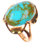 sz6.5 antique 14k yellow gold turquoise art nouveau women's size 6.5 ring