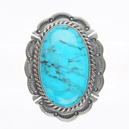 sz5.5 Big Navajo Running Bear Shop sterling silver and turquoise ring