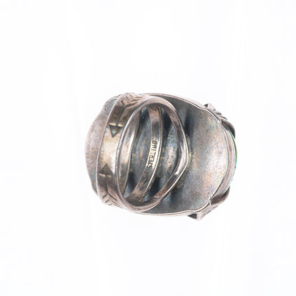 c1940's Vintage Navajo/Fred Harvey era #8 turquoise sterling silver ring