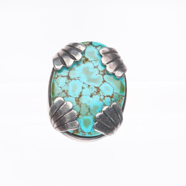 c1940's Vintage Navajo/Fred Harvey era #8 turquoise sterling silver ring