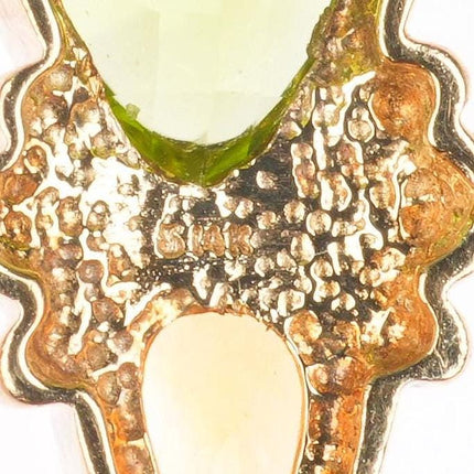 14k yellow gold citrine and peridot necklace pendant