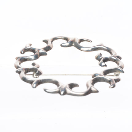 40's-50's Vintage Navajo large cast sterling silver pin/brooch