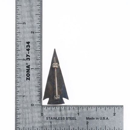 c1940 Vintage Navajo sterling silver Fred Harvey arrowhead pin/brooch turquoise