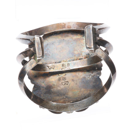 7.5" RLB Zuni-Navajo - Bien Mur vintage sterling silver turquoise cuff bracelet