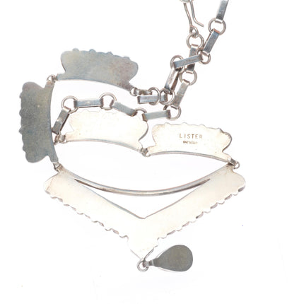 David & Alice Lister Navajo sterling silver turquoise petit point necklace