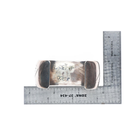 6.3" Robert Lomadapki Hopi Overlay cuff bracelet sterling silver
