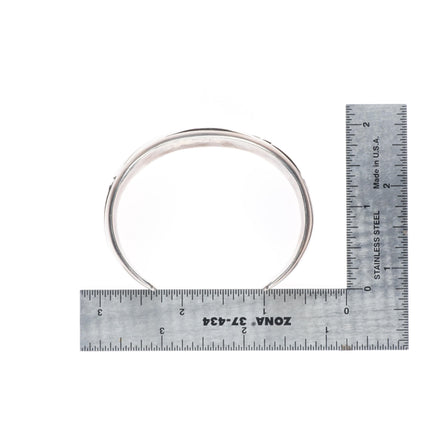 6.3" Robert Lomadapki Hopi Overlay cuff bracelet sterling silver