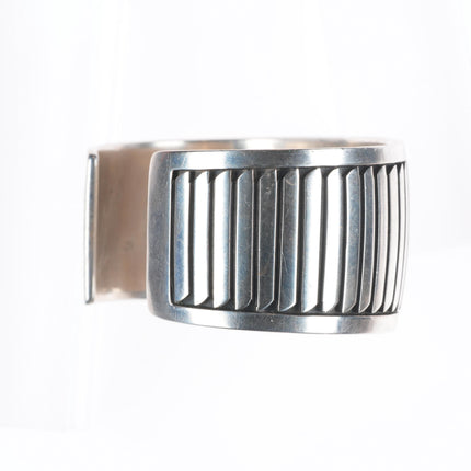 6.3" Allison Snowhawk Lee Navajo heavy sterling silver cuff bracelet